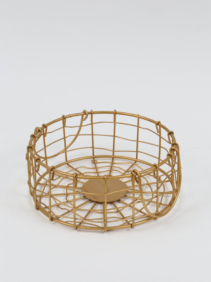 Distressed Gold Round Wire Baskets (3 Sizes)-Inspire Me! Home Decor