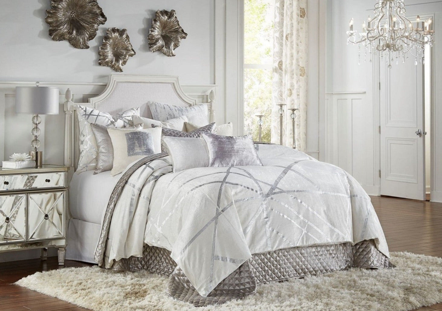 Rica Ivory and Silver Duvet (2 sizes)-Inspire Me! Home Decor