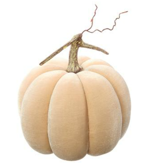 Beige Velvet Pumpkin (2 Sizes)