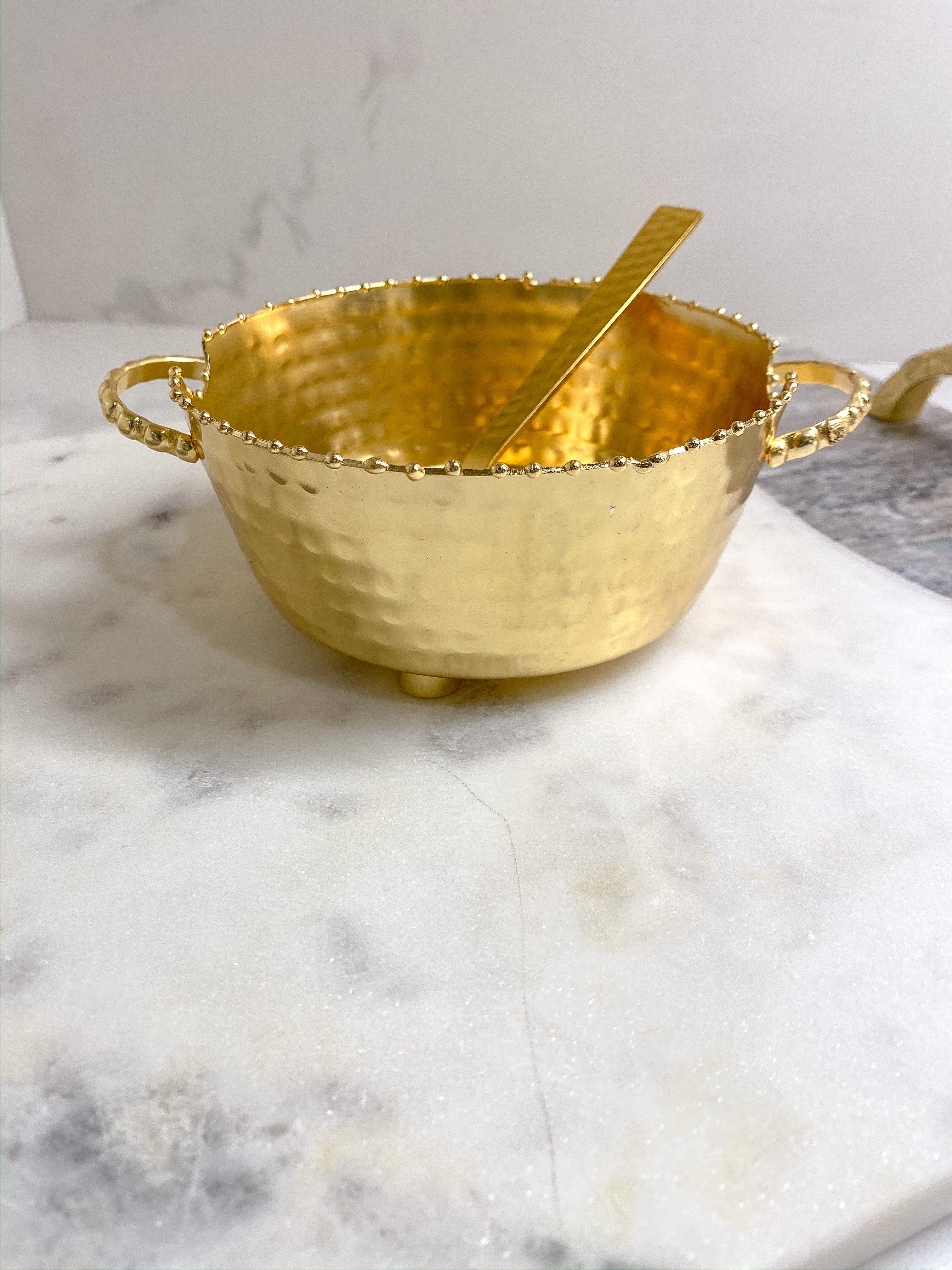 Gold Dip Serving Bowl with Spoon-Inspire Me! Home Decor