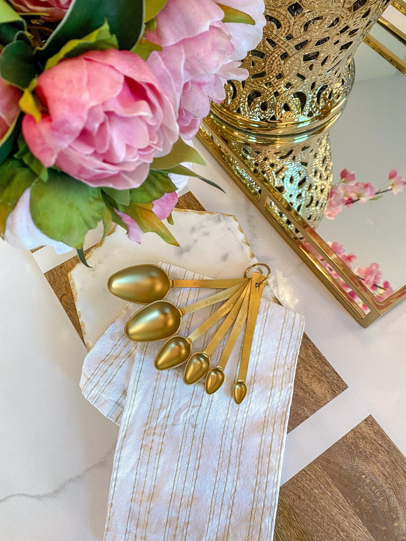 Gold Almond Shape Measuring Spoons-Inspire Me! Home Decor