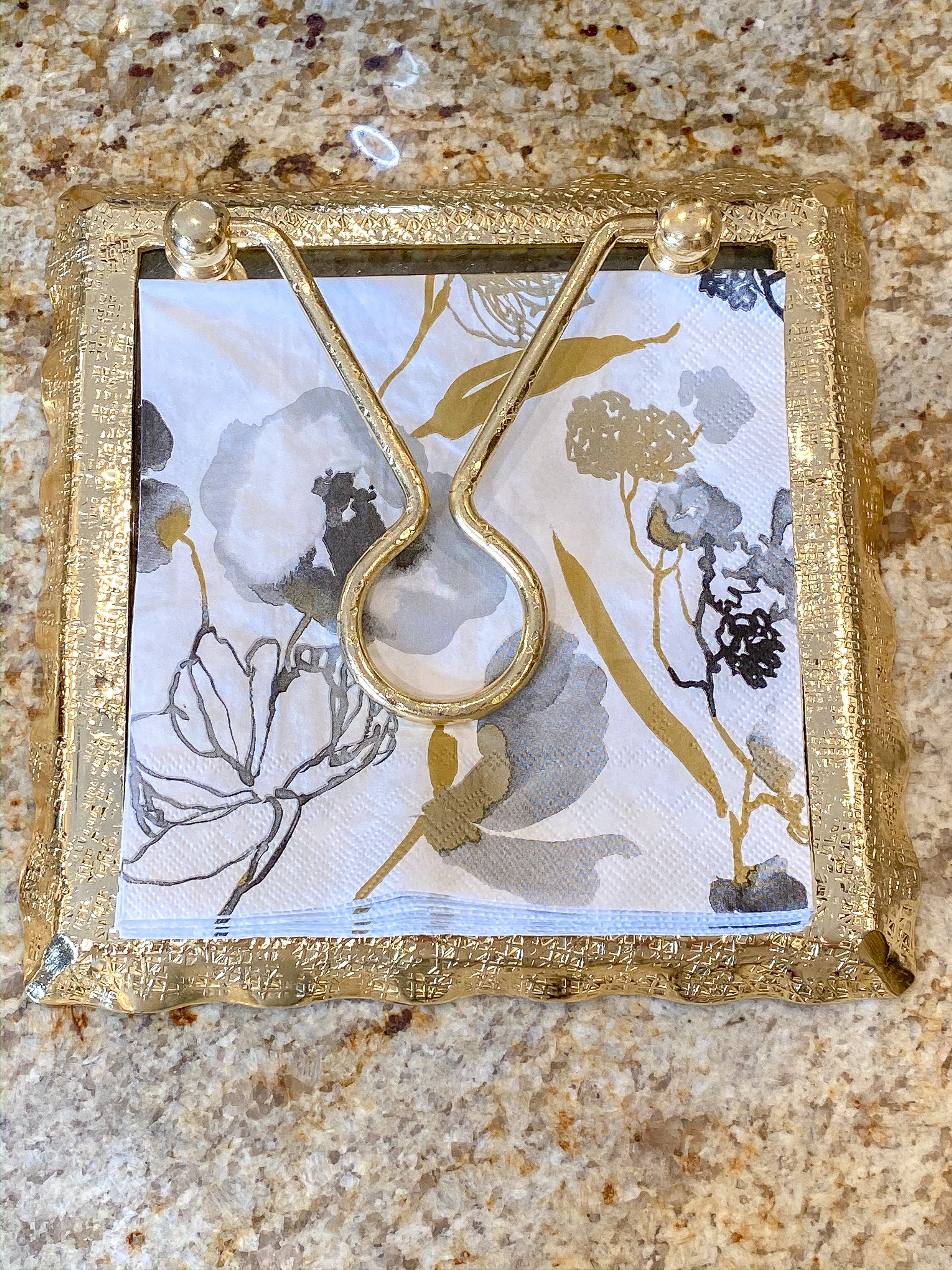 Glass And Gold Napkin Holder-Inspire Me! Home Decor