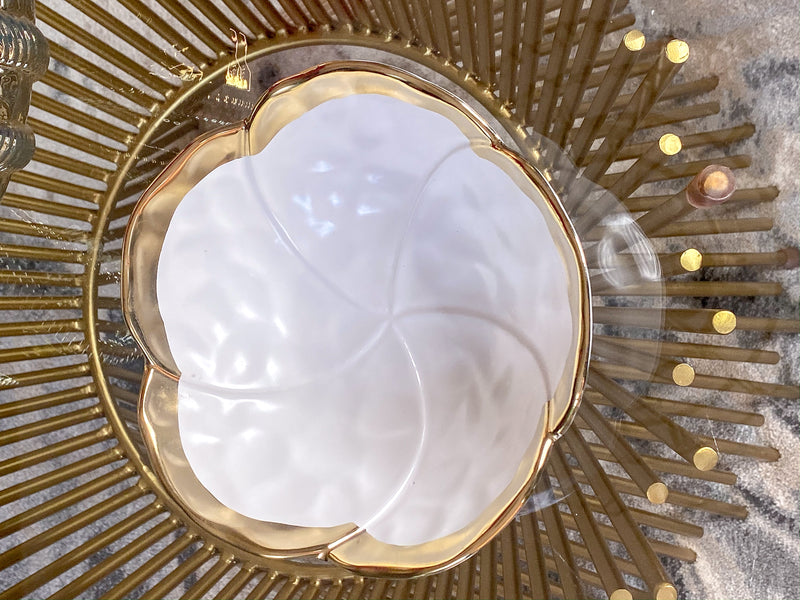 Gold Edge Flower Bowl-Inspire Me! Home Decor