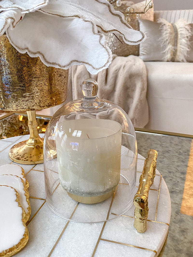 Vanilla/Gardenia Candle with Gold Detail (2 Scents)-Inspire Me! Home Decor