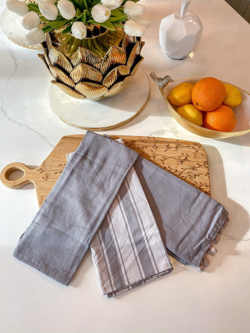 Grey Towel Set (Pack of 3)-Inspire Me! Home Decor