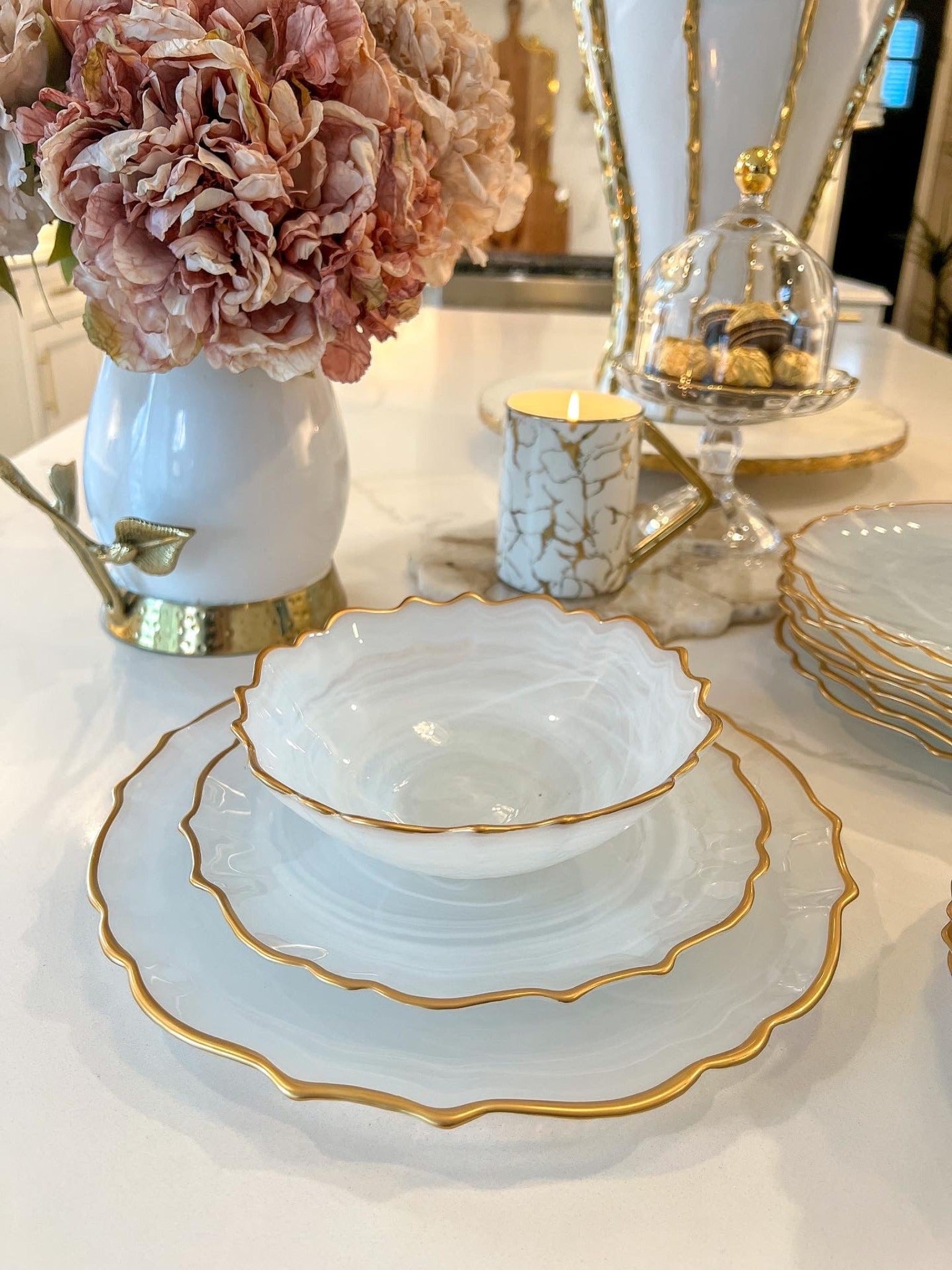 White Alabaster Dinnerware (4 Styles)