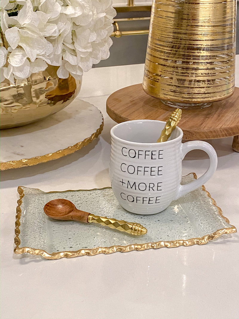 Clear Glass Oblong Tray with Gold Edge-Inspire Me! Home Decor