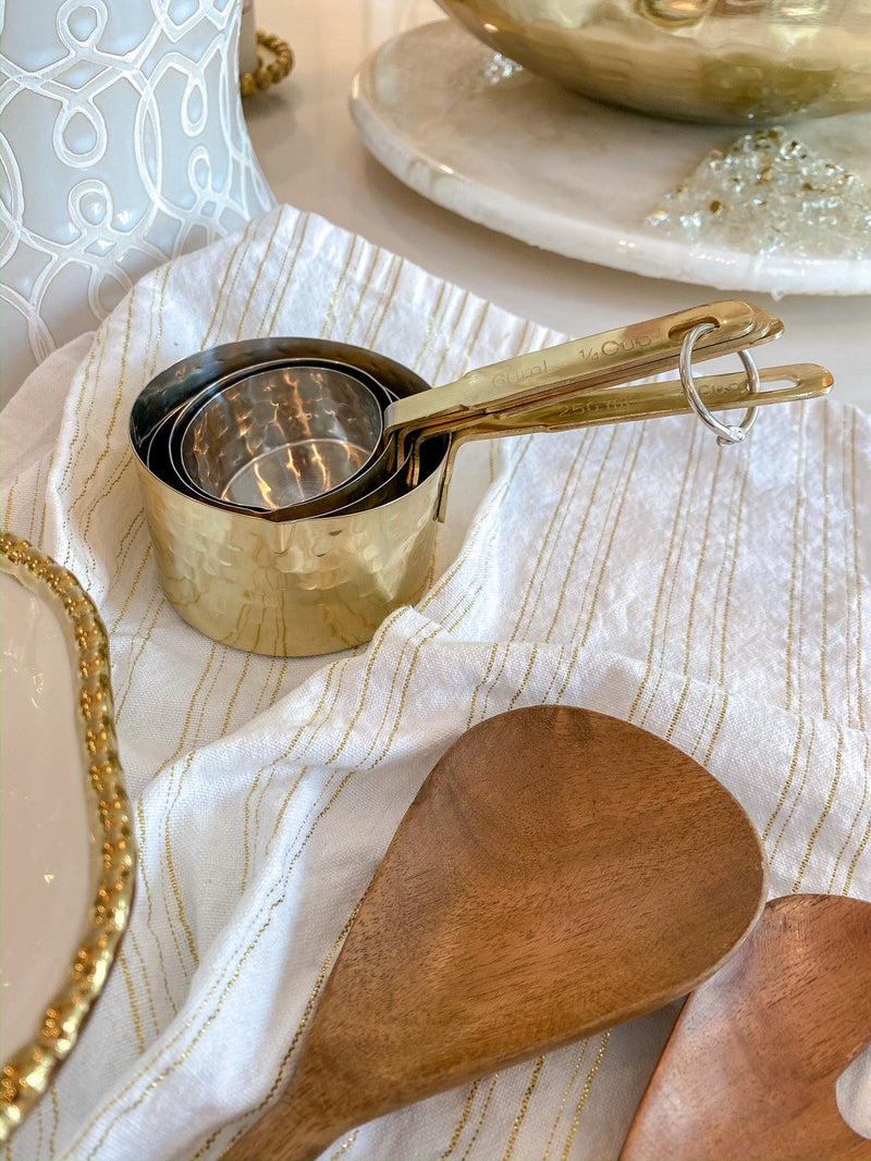 Hammered Texture Gold Measuring Cups-Inspire Me! Home Decor
