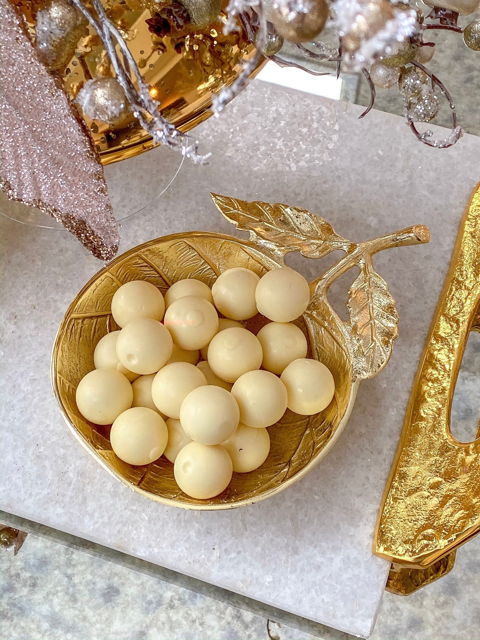 Oversized Gold Metal Snack Bowl-Inspire Me! Home Decor