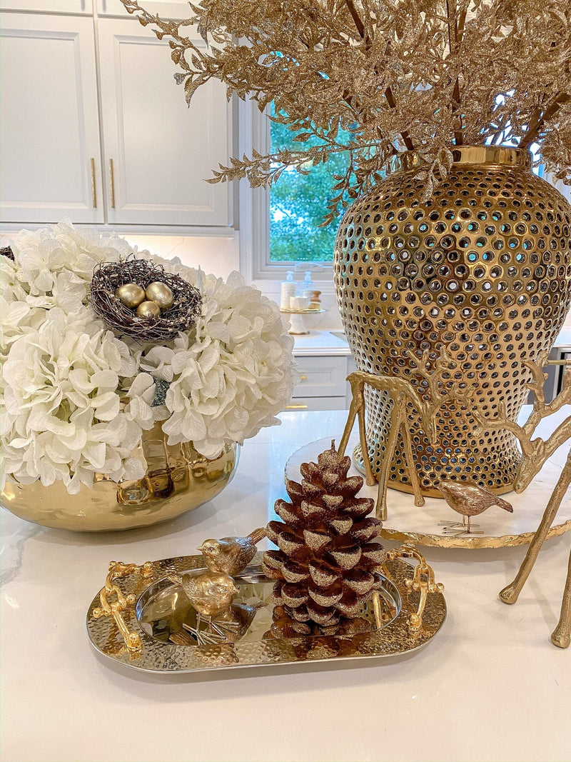 Large Glitter Pinecone Candle-Inspire Me! Home Decor
