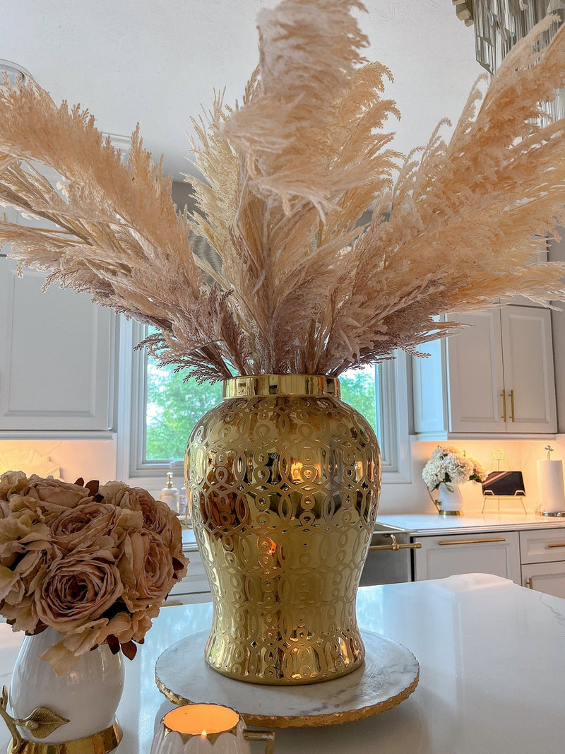 43" Ombre Beige Pampas Grass Stem