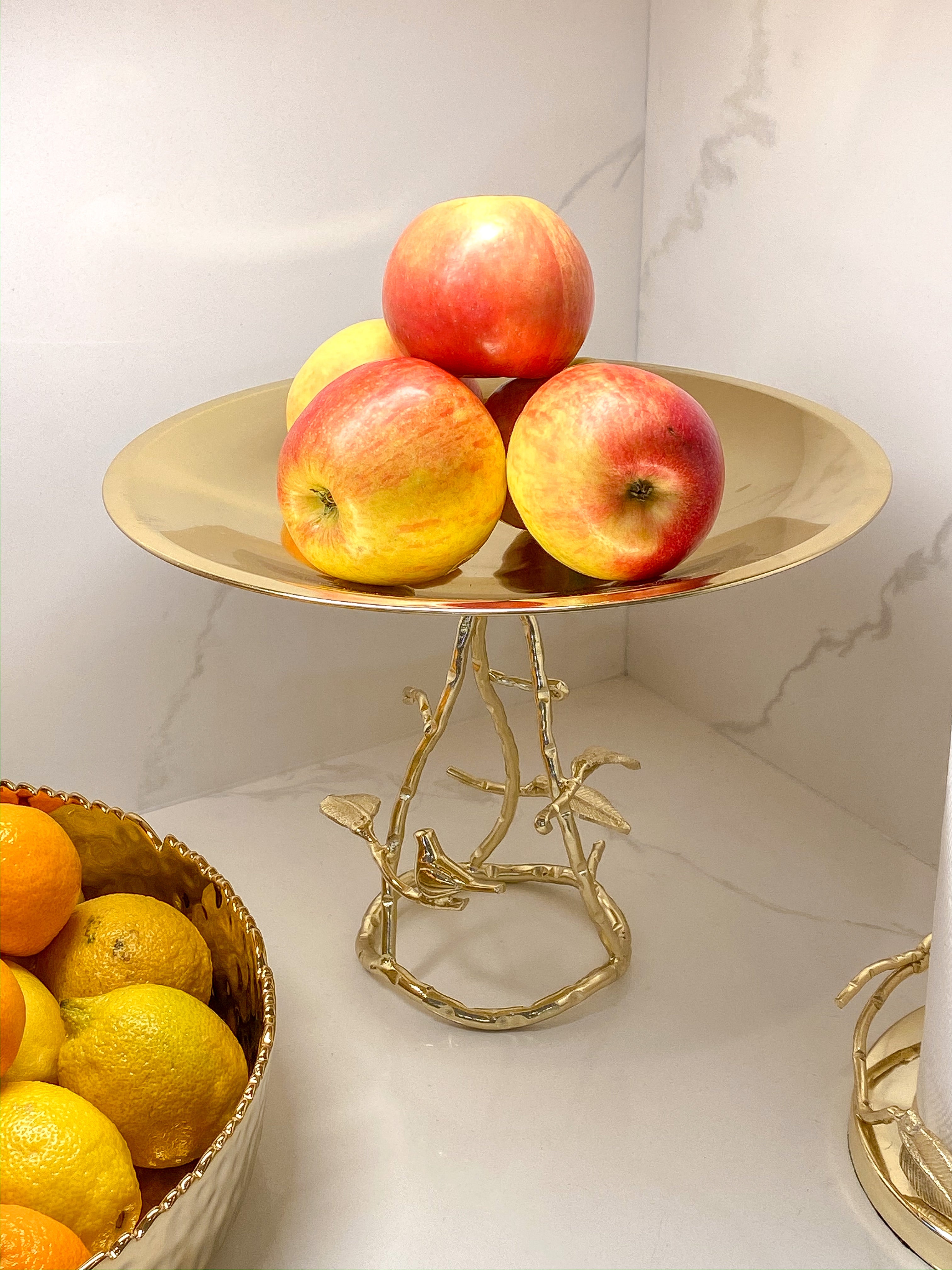 Gold Bowl on Leaf Base-Inspire Me! Home Decor