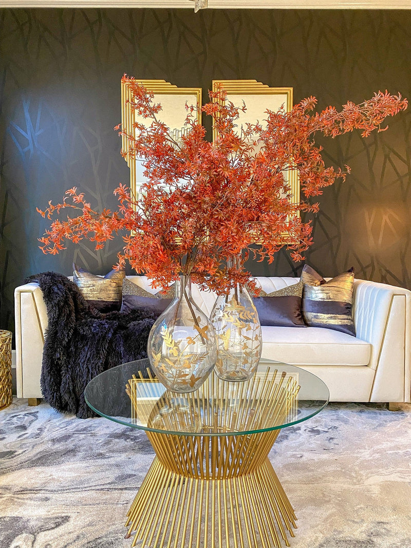 Gold Gilded Leaf Vase (2 Sizes)-Inspire Me! Home Decor