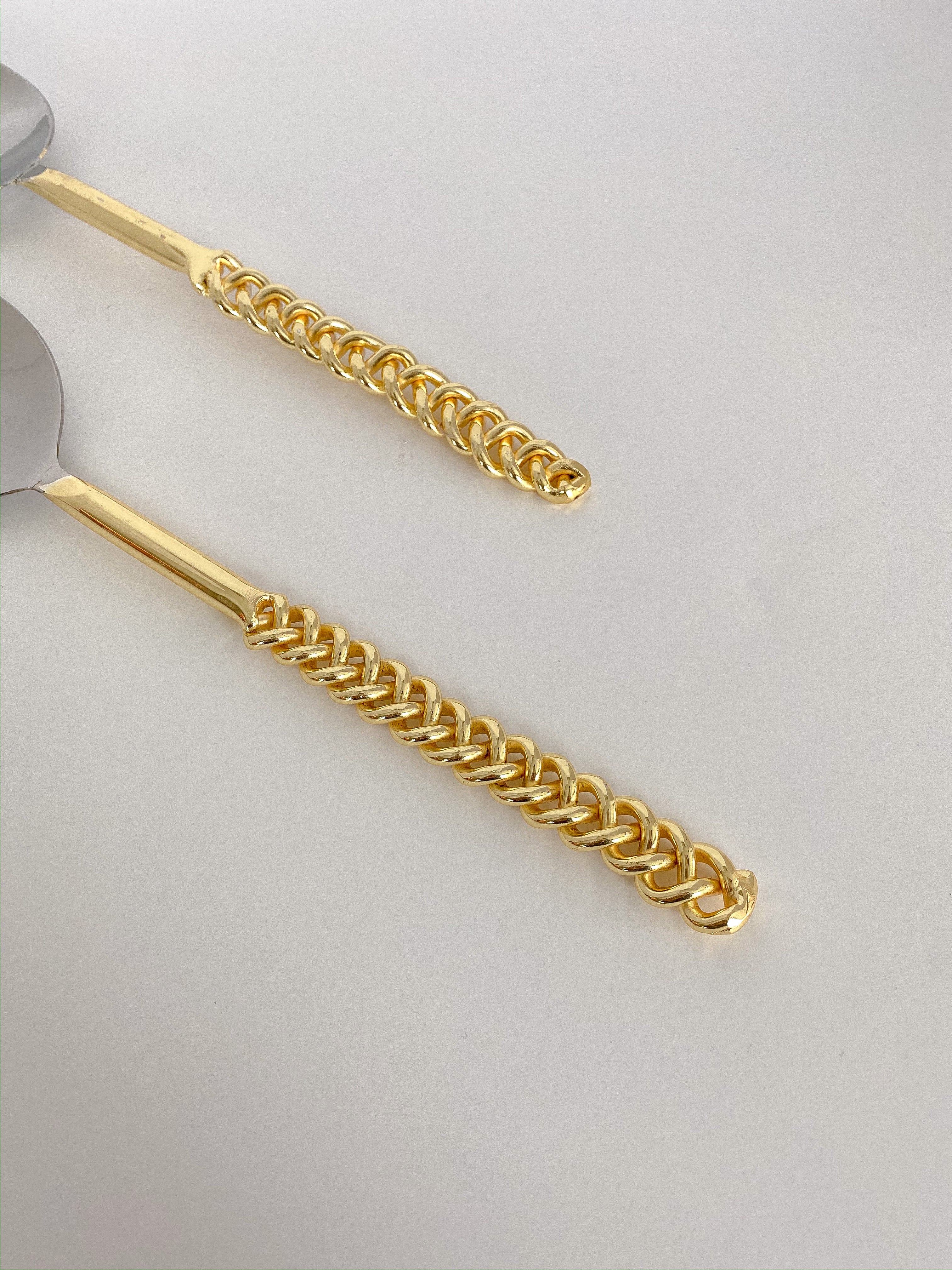 Gold Chain Salad Servers-Inspire Me! Home Decor