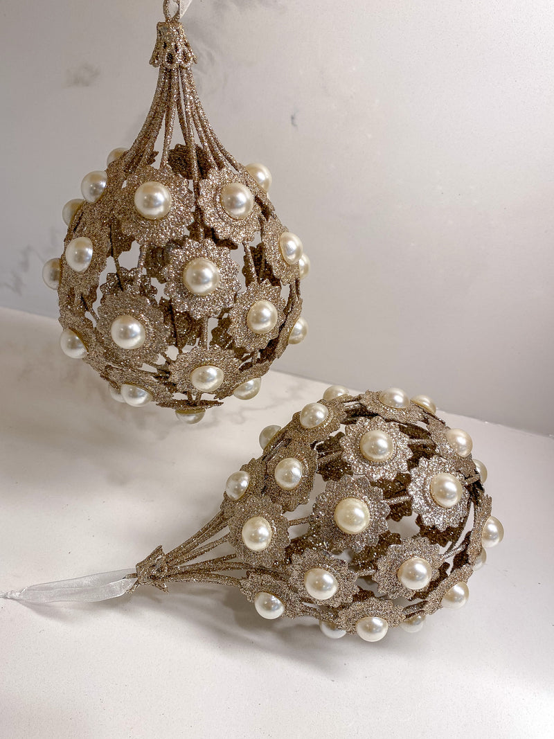 Metallic Pearl Ornament/ Orb-Inspire Me! Home Decor