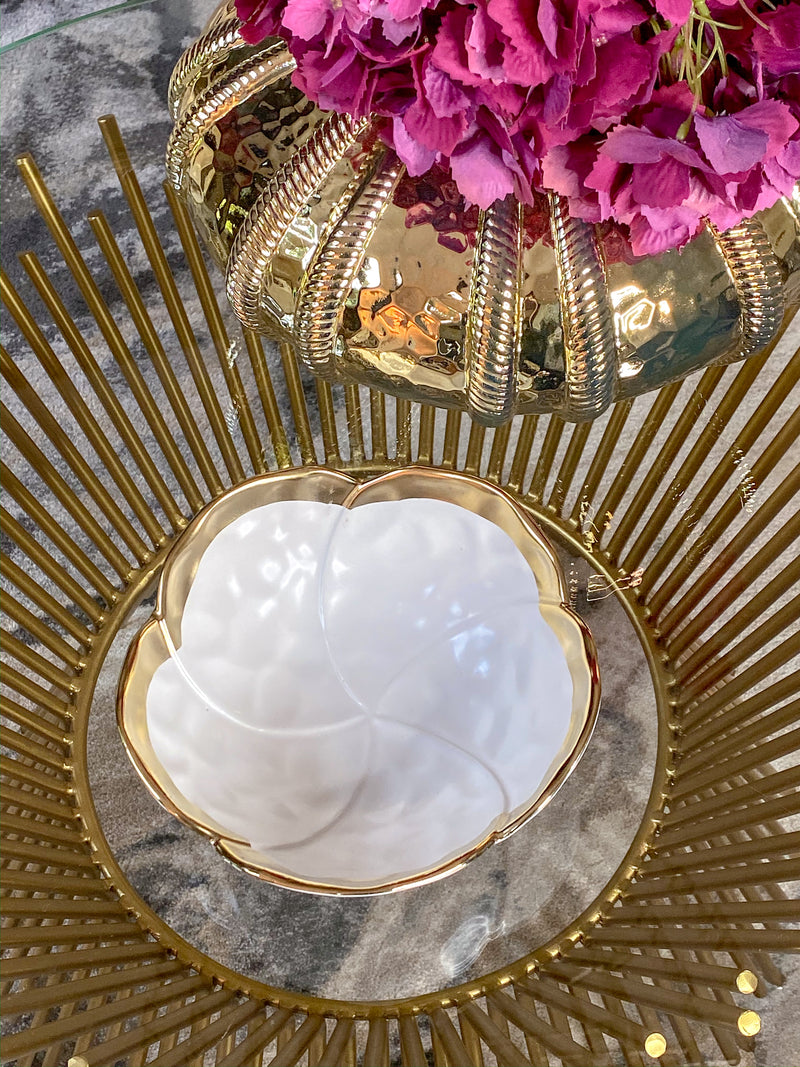 Gold Edge Flower Bowl-Inspire Me! Home Decor