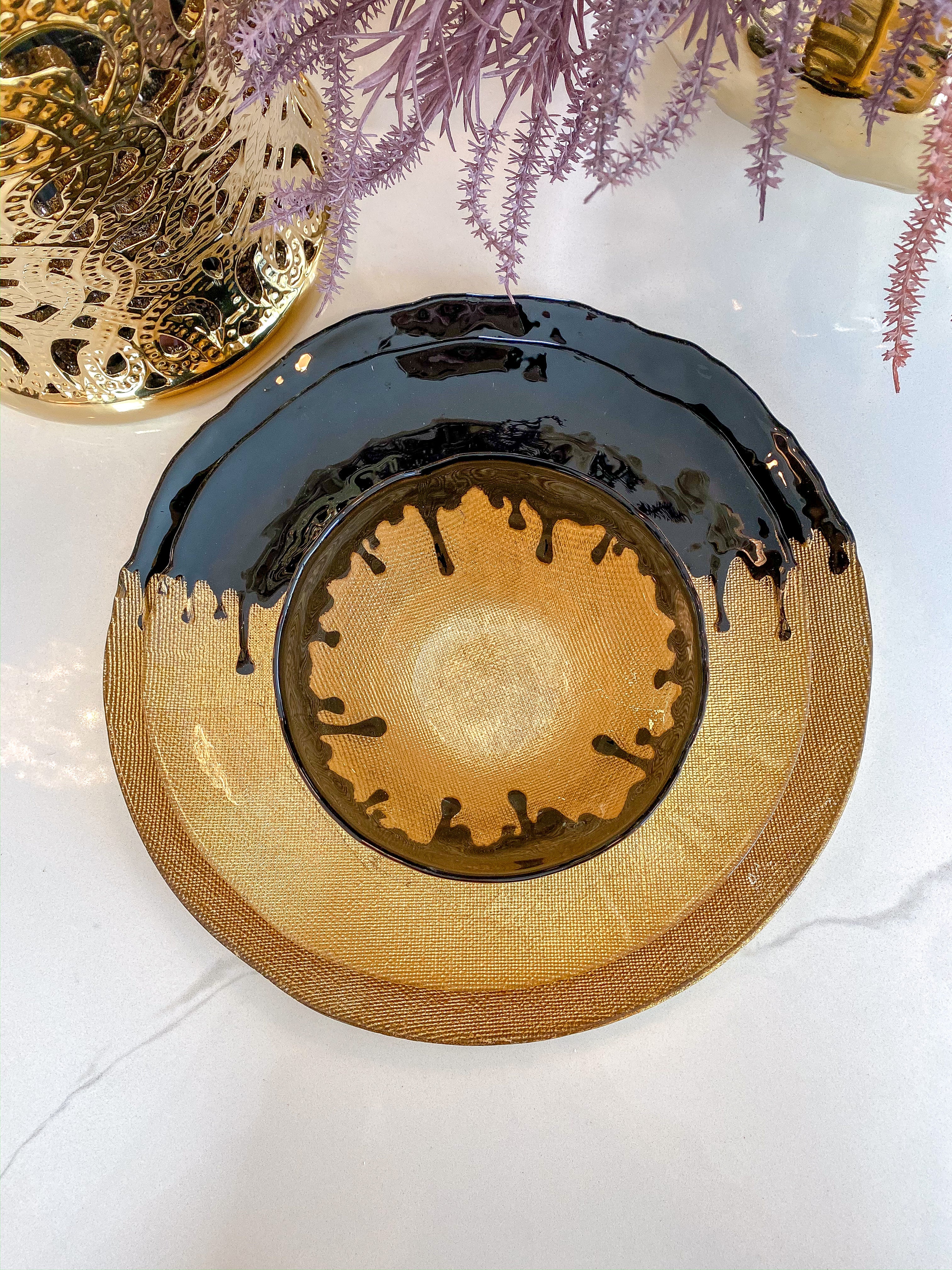 Black Dipped Gold Dinnerware Collection (Sold Separately)-Inspire Me! Home Decor