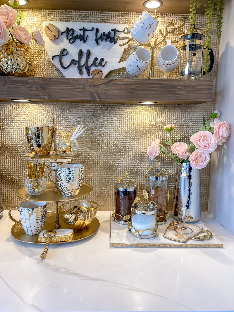 Gold Metal 3 Tiered Branch Tray-Inspire Me! Home Decor
