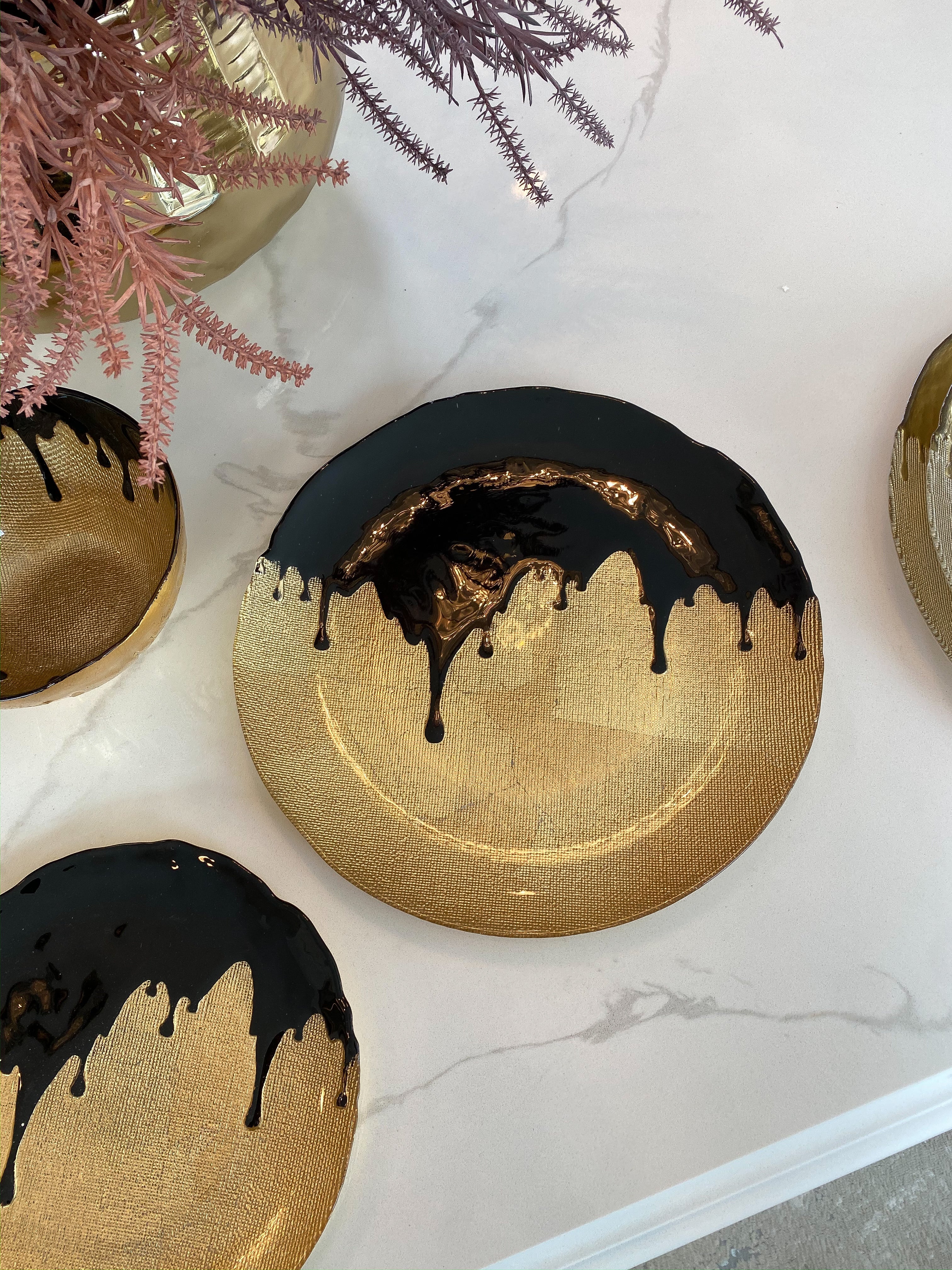 Black Dipped Gold Dinnerware Collection (Sold Separately)-Inspire Me! Home Decor