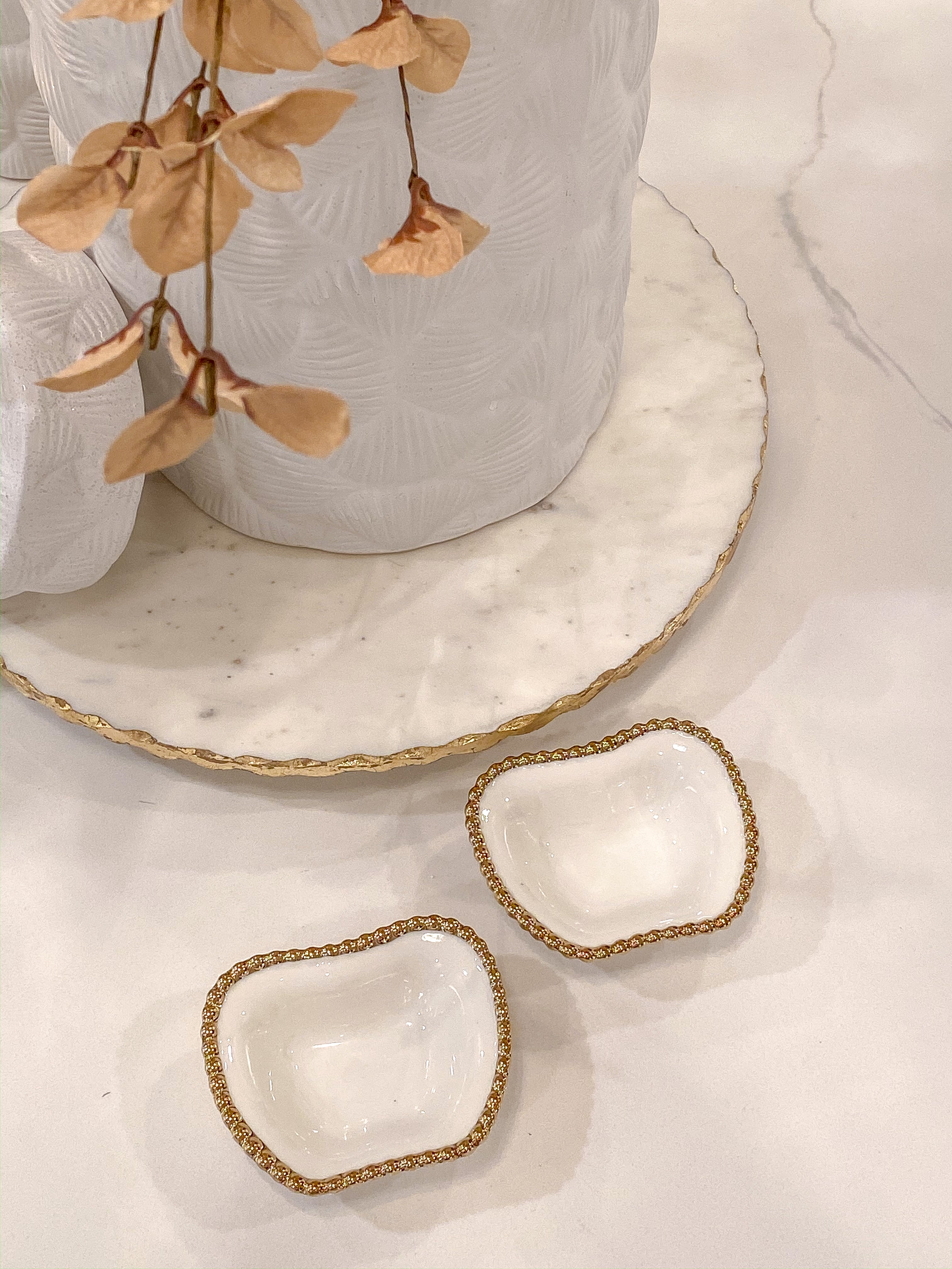 Gold Beaded Edge Dish-Inspire Me! Home Decor