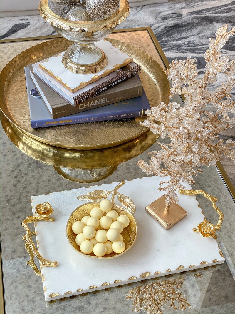 Oversized Gold Metal Snack Bowl-Inspire Me! Home Decor