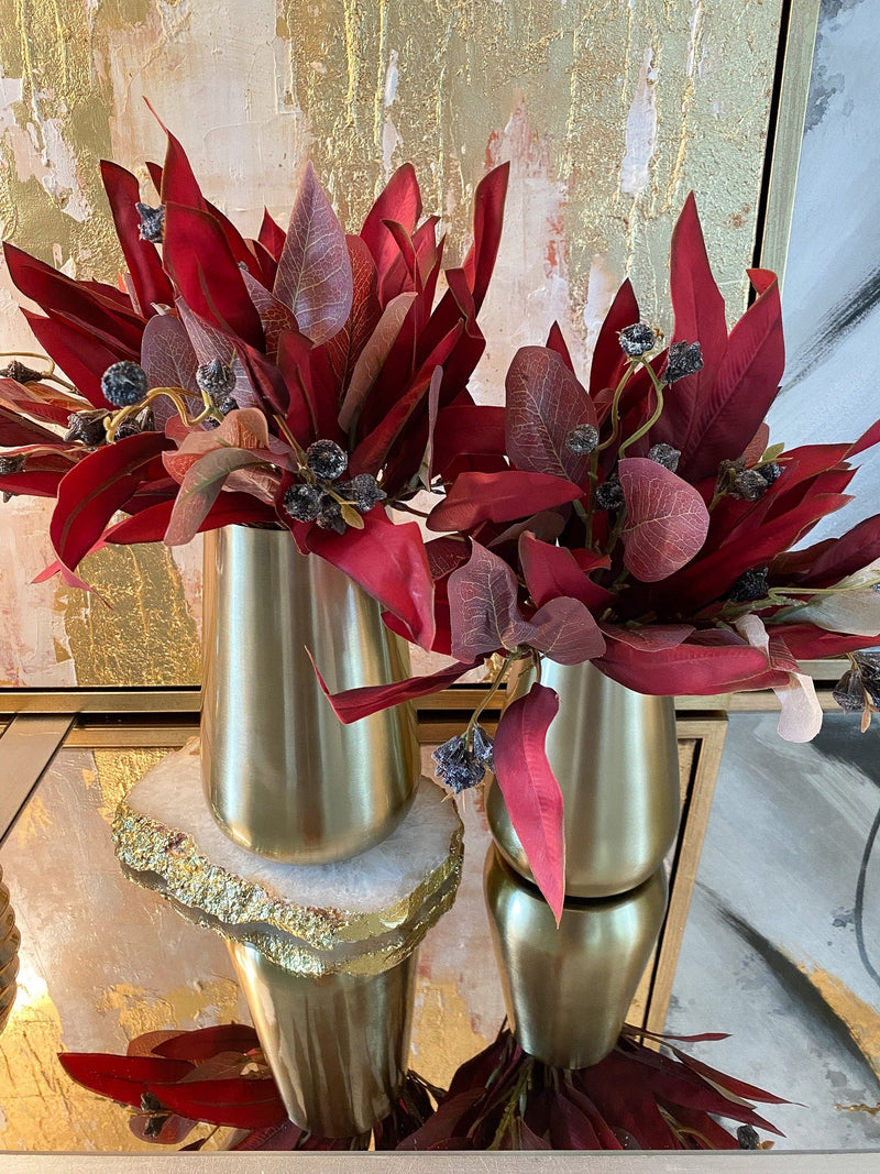 Gold Brushed Vase (2 Sizes)-Inspire Me! Home Decor