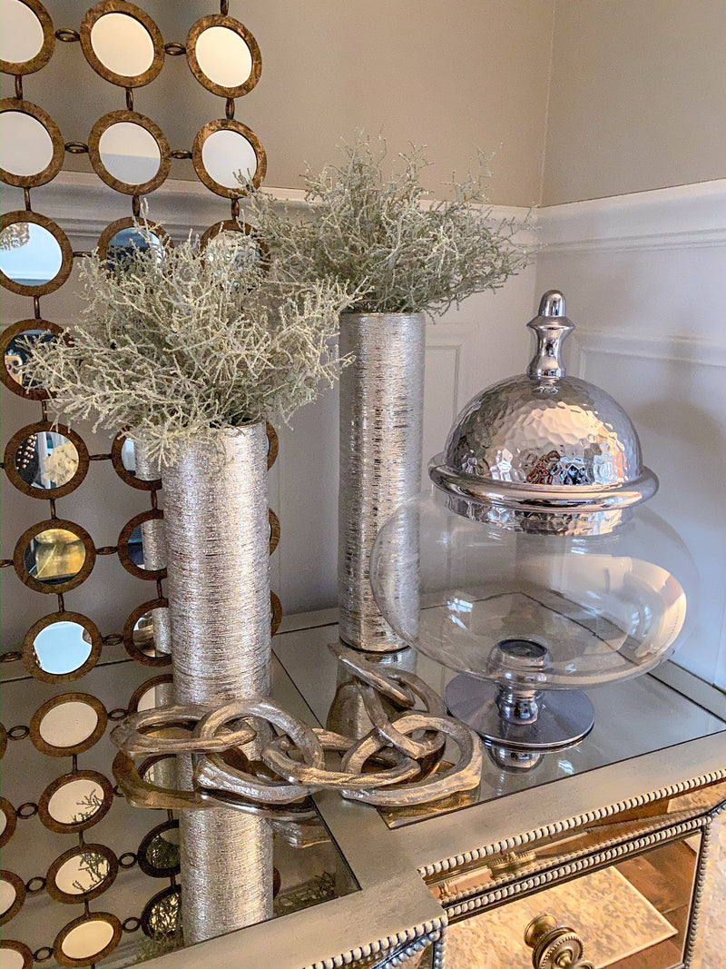 Oversized Silver Hammered Lid Apothecary Jar-Inspire Me! Home Decor
