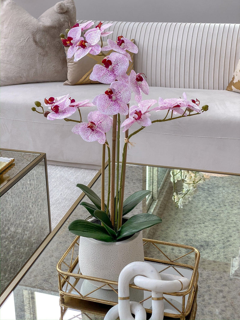 Pink Orchid Potted Faux Plant-Inspire Me! Home Decor