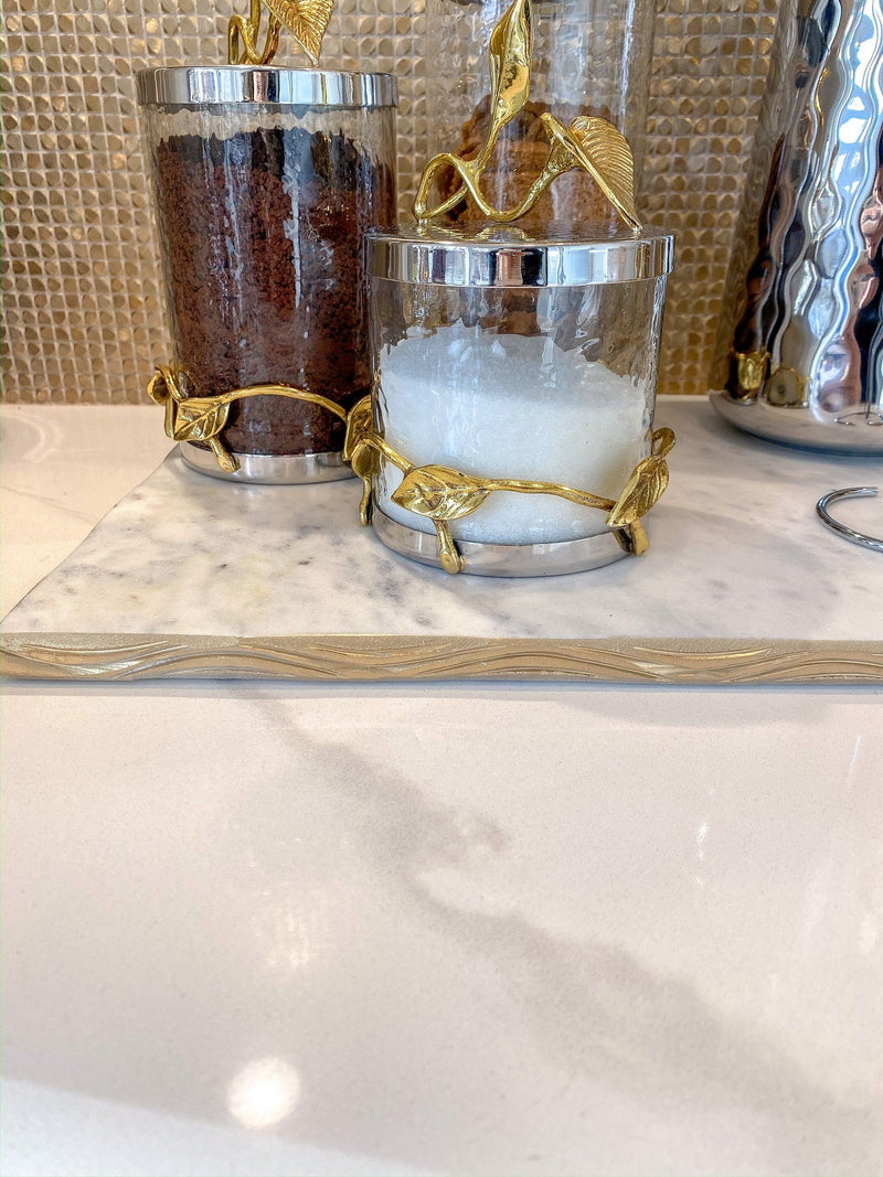 Gold Edged Marble Tray-Inspire Me! Home Decor