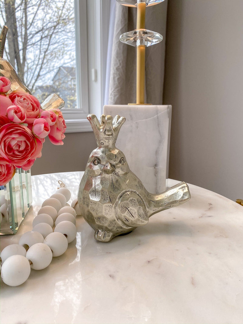 Light Champagne Birds w/ Crowns, Set of 2-Inspire Me! Home Decor