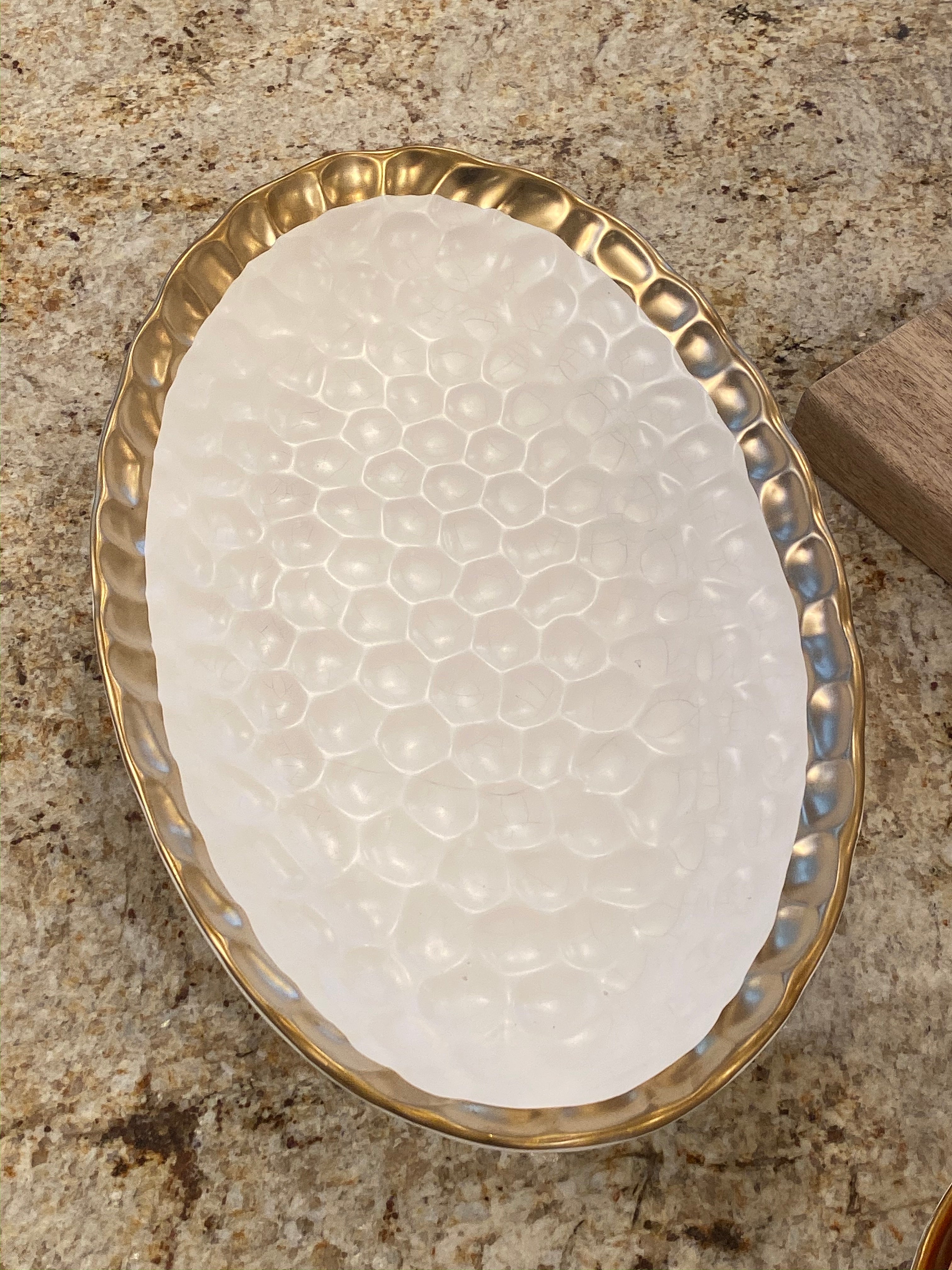 Gold Rim Oval Tray-Inspire Me! Home Decor