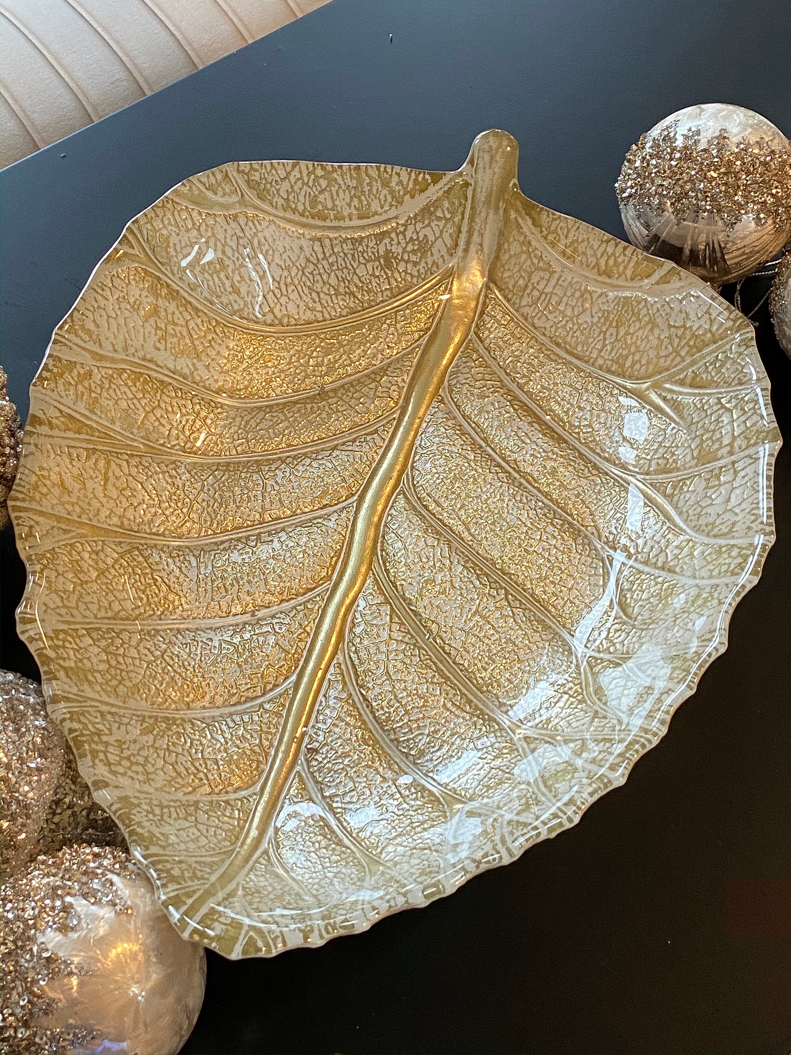 Glass Leaf Bowl-Inspire Me! Home Decor