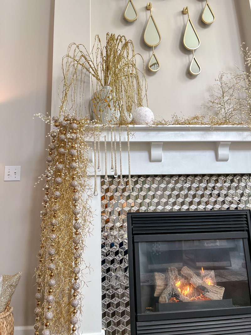 Oversized Beaded White and Pearl Ornament-Inspire Me! Home Decor