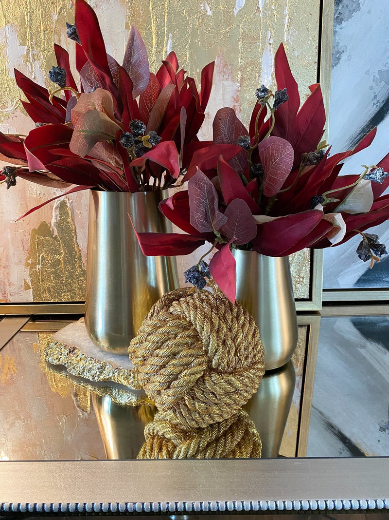 Gold Brushed Vase (2 Sizes)-Inspire Me! Home Decor
