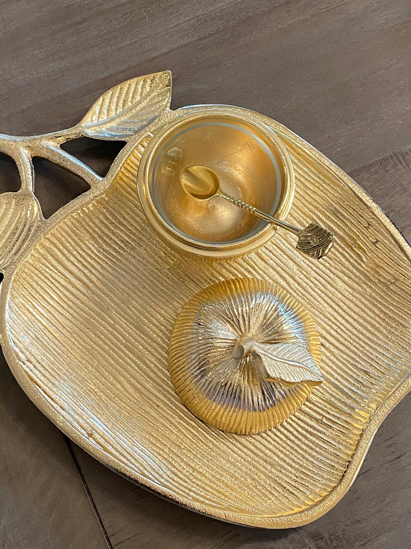 Apple Dish w/ Honey Jar-Inspire Me! Home Decor