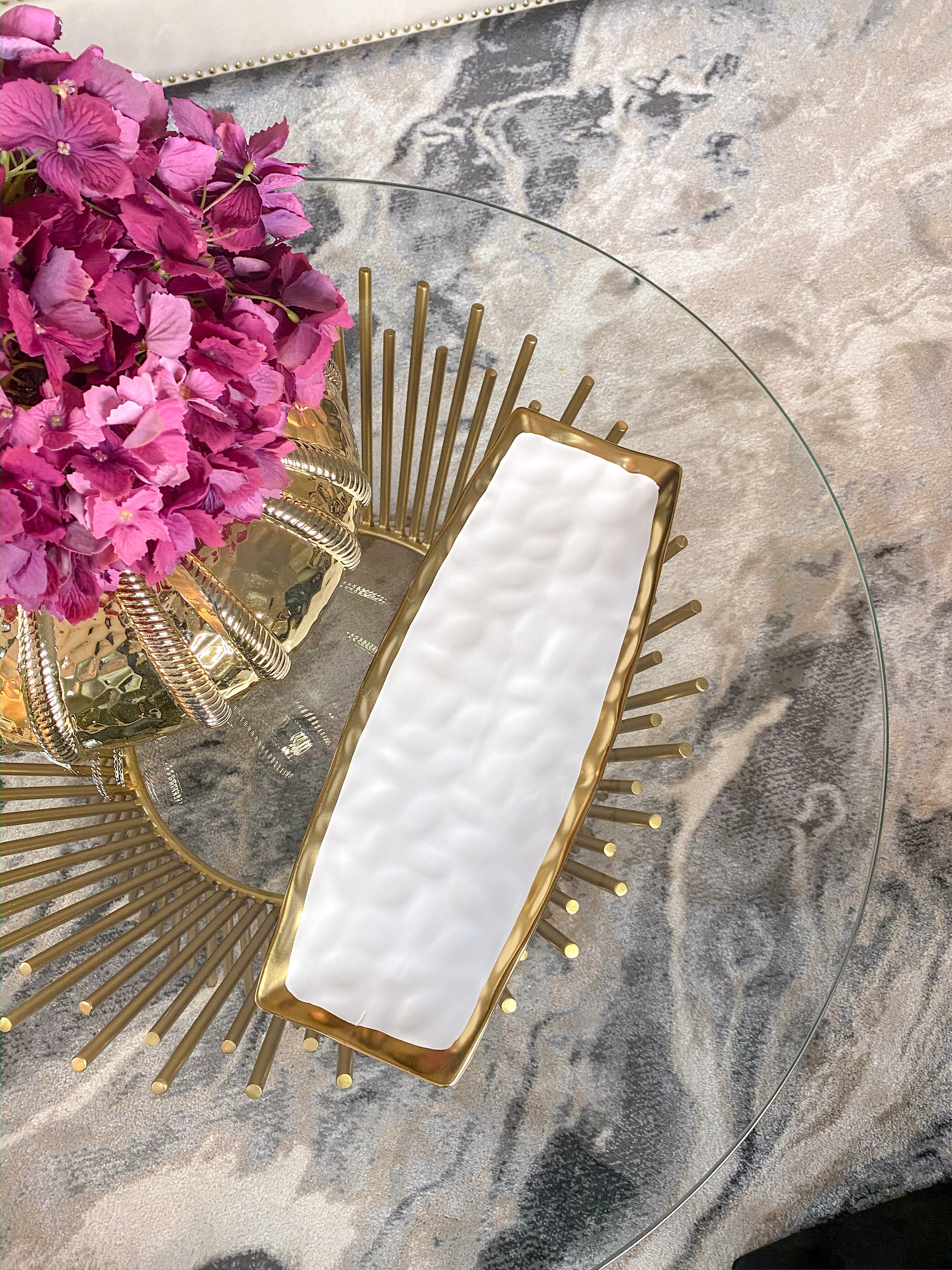 Long Gold Edge Tray-Inspire Me! Home Decor