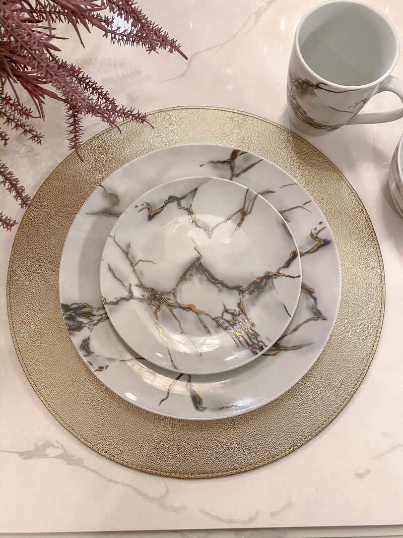 Metallic Marbled 16 Piece Dinner Set-Inspire Me! Home Decor