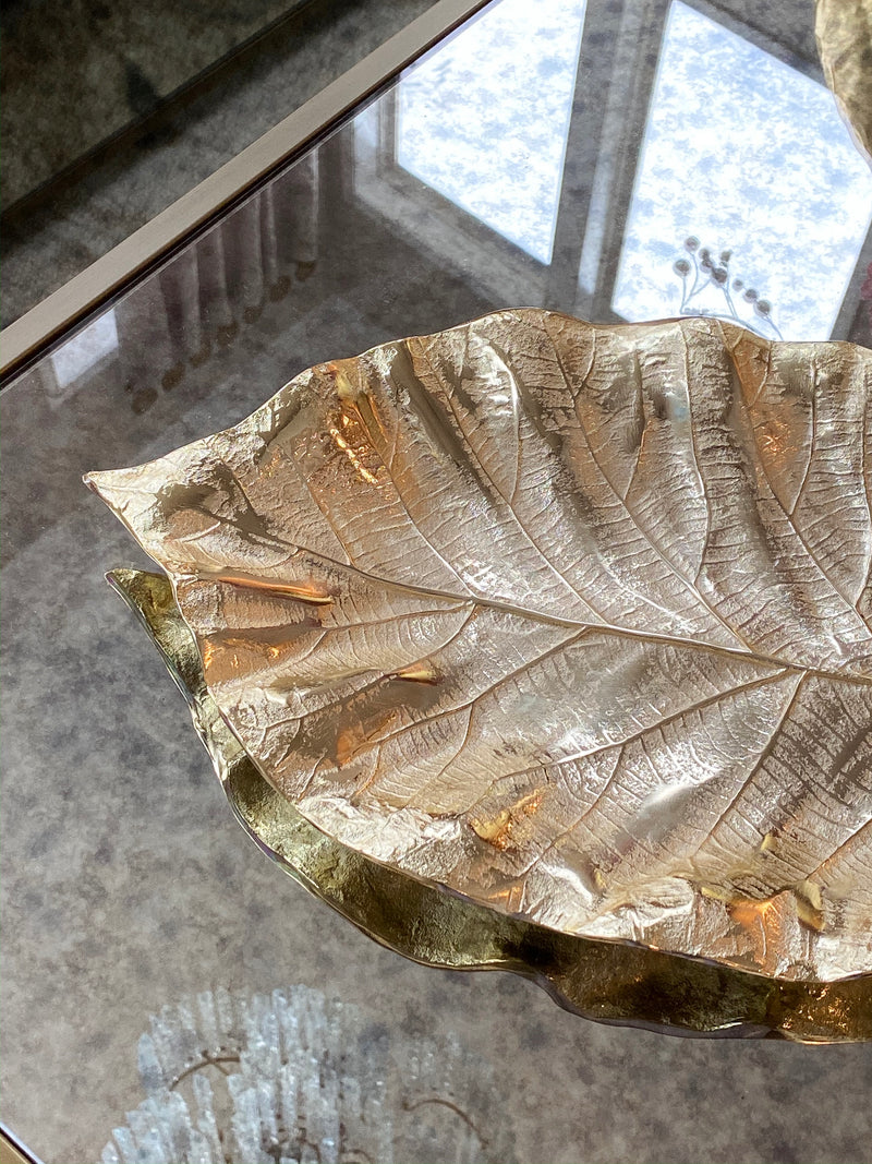 Textured Metal Leaf Tray-Inspire Me! Home Decor