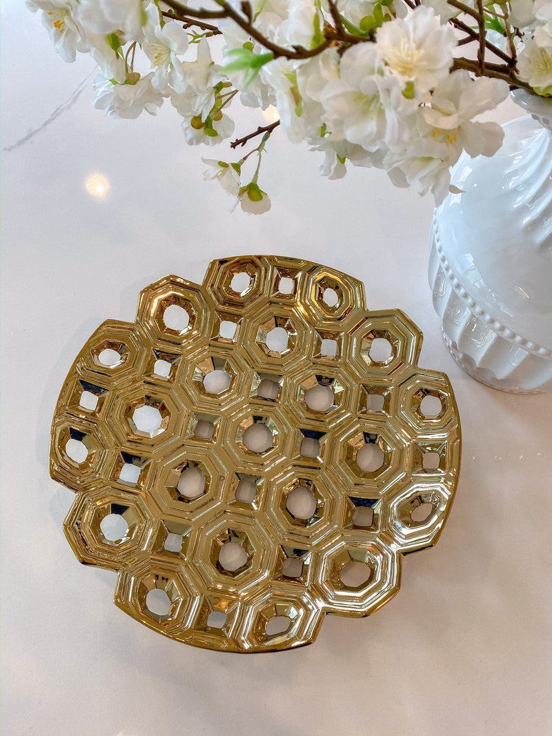 Circle Cutout Detailed Platter-Inspire Me! Home Decor