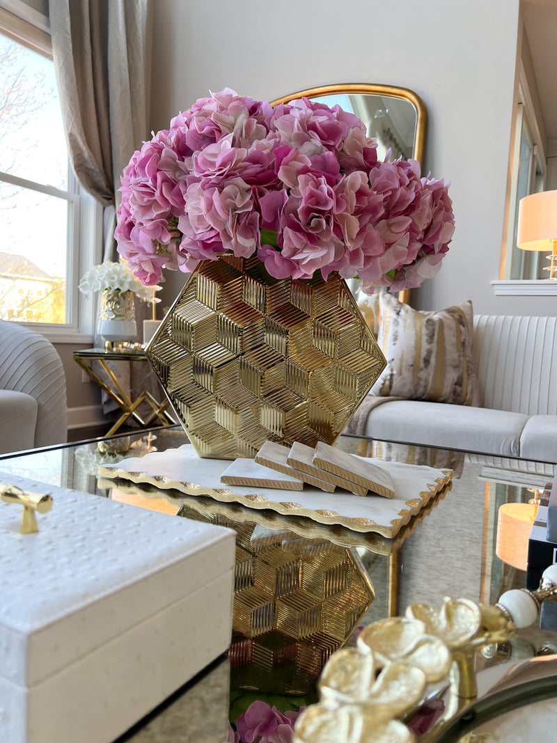 Gold Hexagon Vase