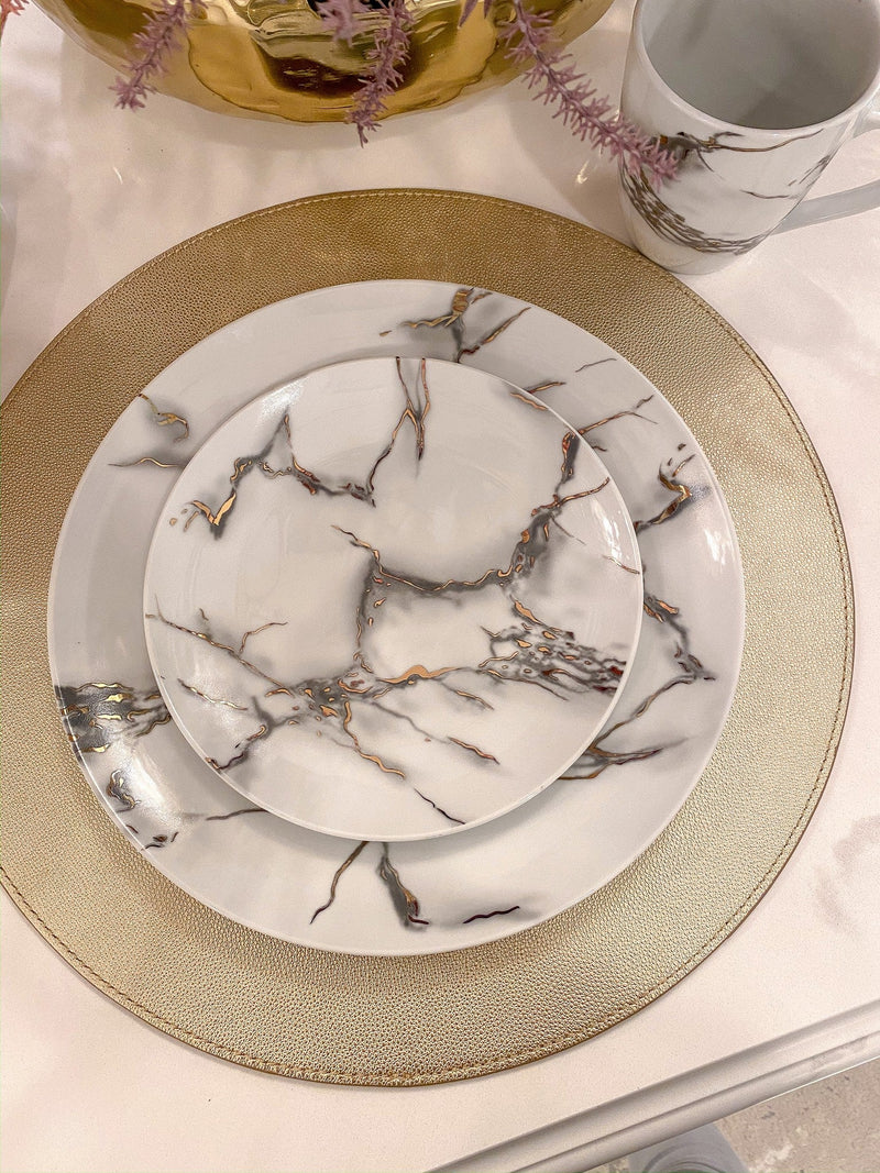 Metallic Marbled 16 Piece Dinner Set-Inspire Me! Home Decor