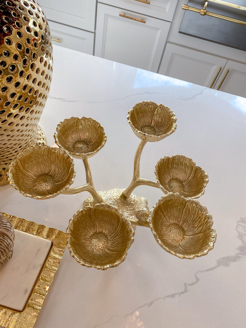 Gold Branch with 6 Snack Bowls-Inspire Me! Home Decor