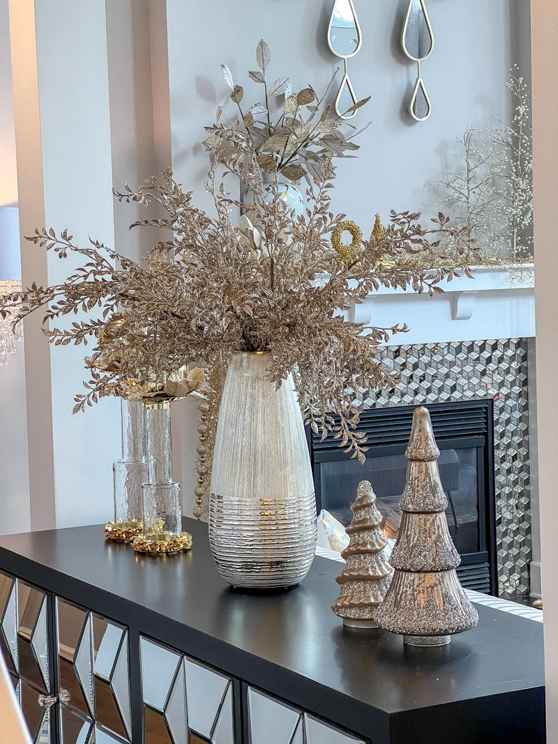Mercury Glass Tree with Bead and Glitter Detail-Inspire Me! Home Decor