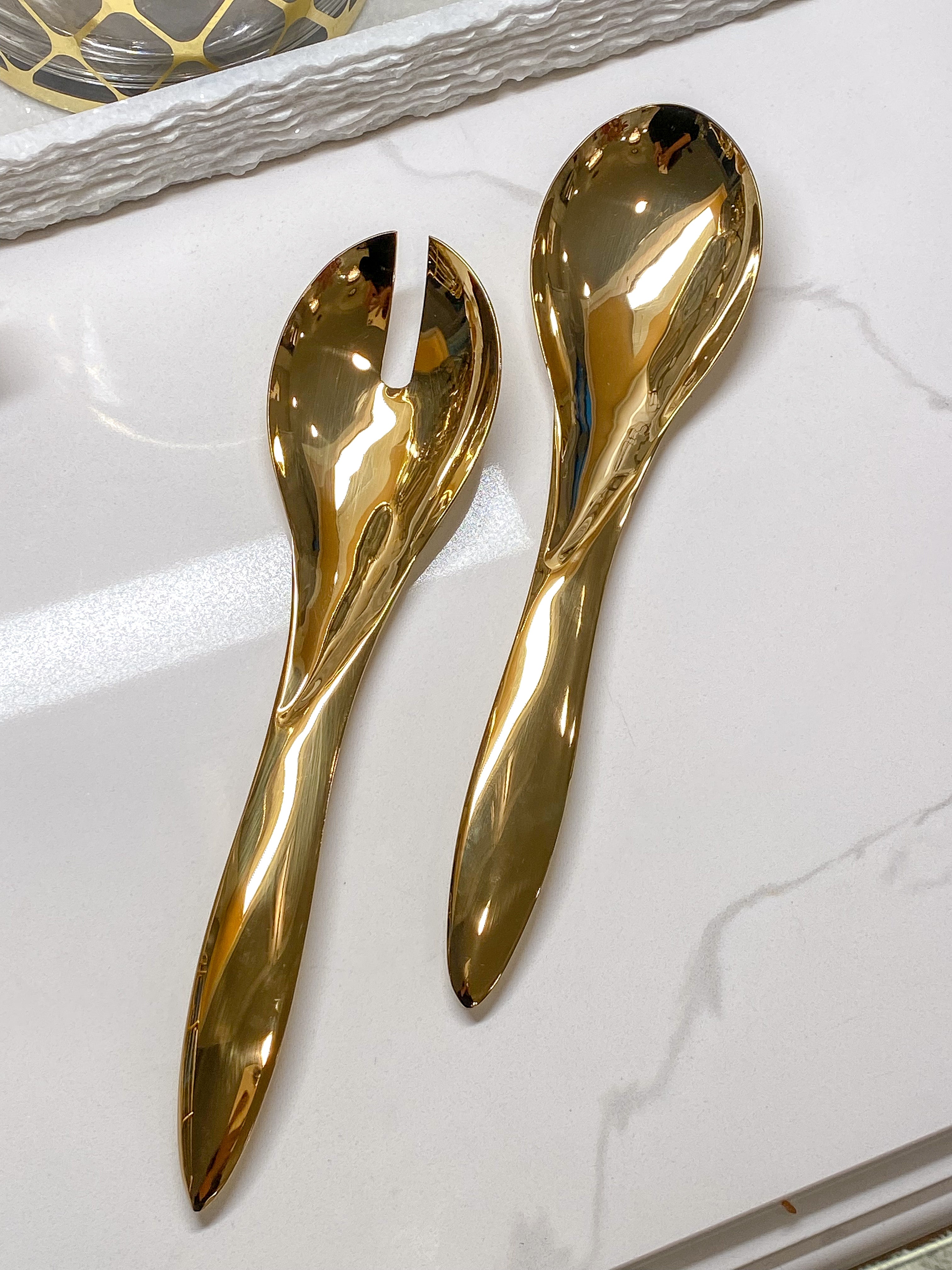 Sleek Gold Servers-Inspire Me! Home Decor