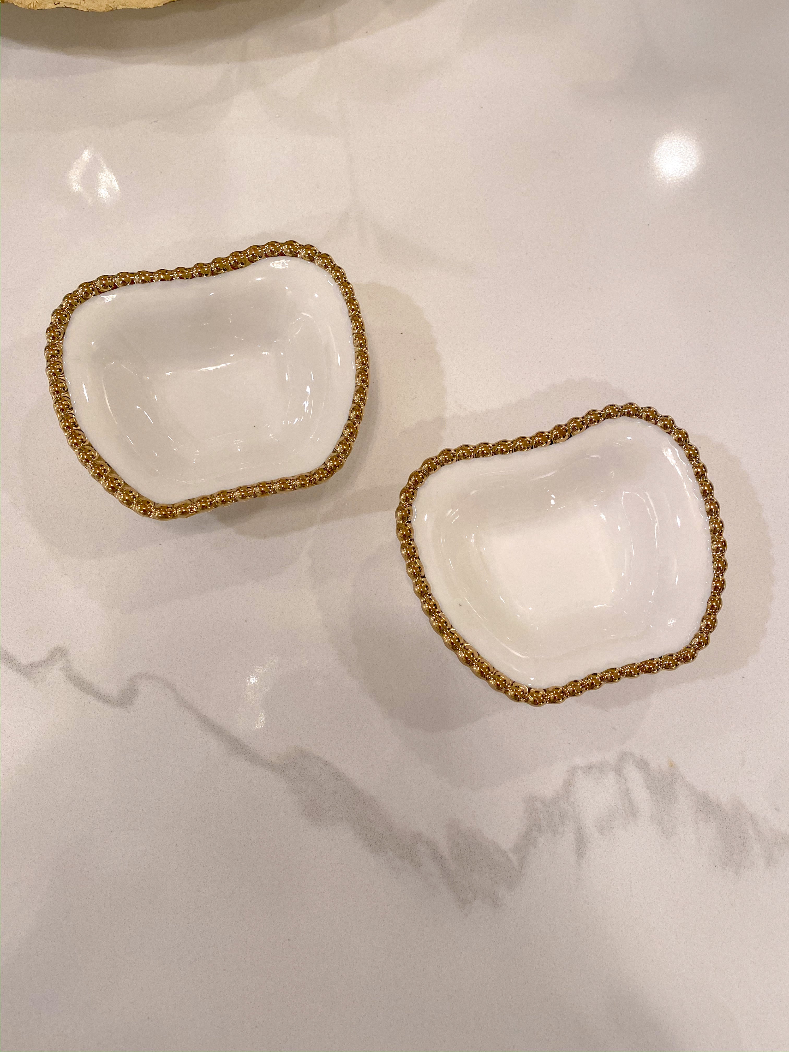 Gold Beaded Edge Dish-Inspire Me! Home Decor