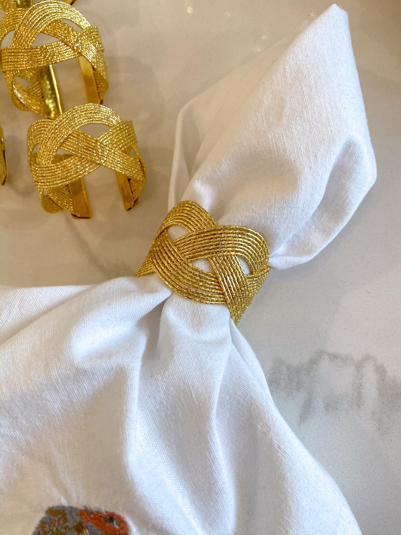 Set of 6 Gold Braid Napkin Rings-Inspire Me! Home Decor