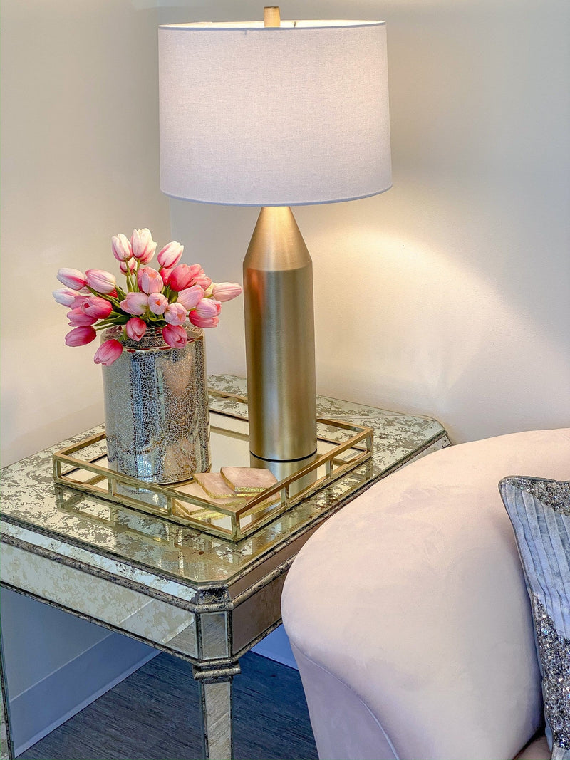 Gold Square Mirror Glass Tray-Inspire Me! Home Decor