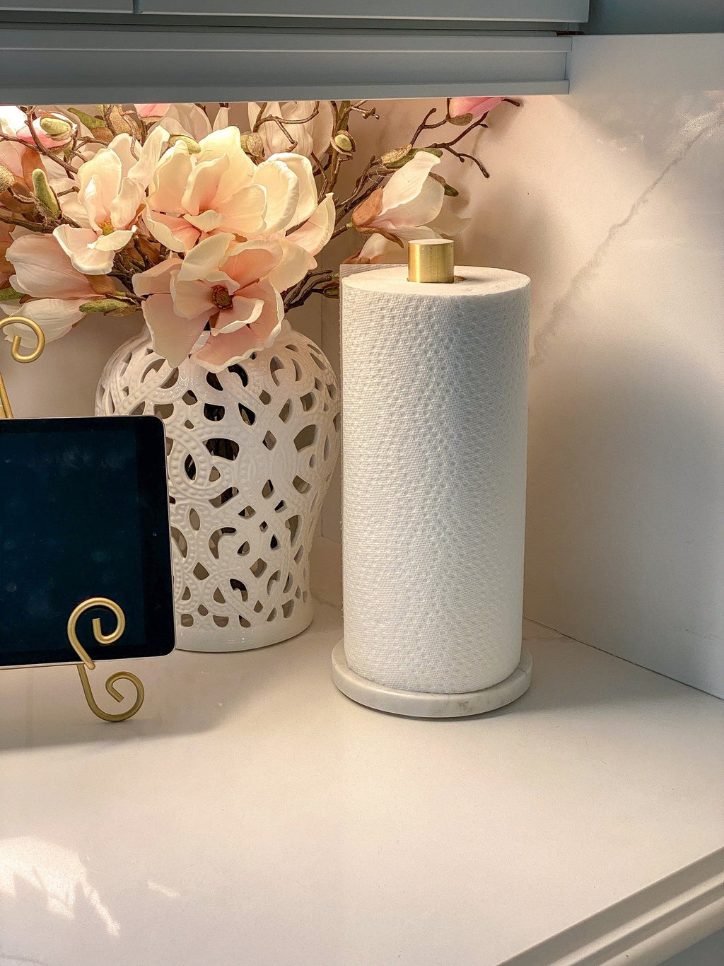 Gold & Silver Paper Towel Holder from The Jasmine Collection Inspire Me!  Home Decor - Get the look for less