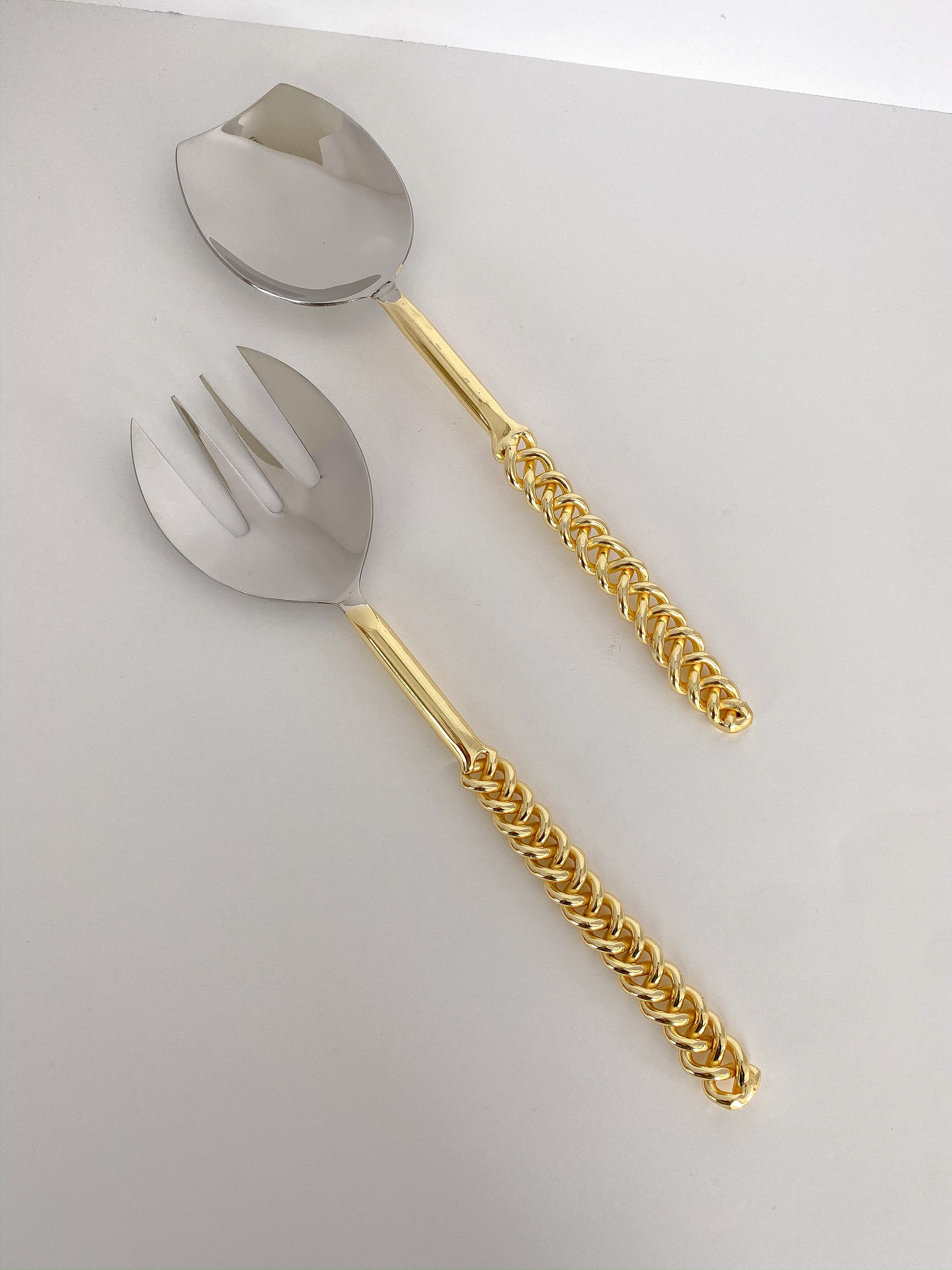 Gold Chain Salad Servers-Inspire Me! Home Decor