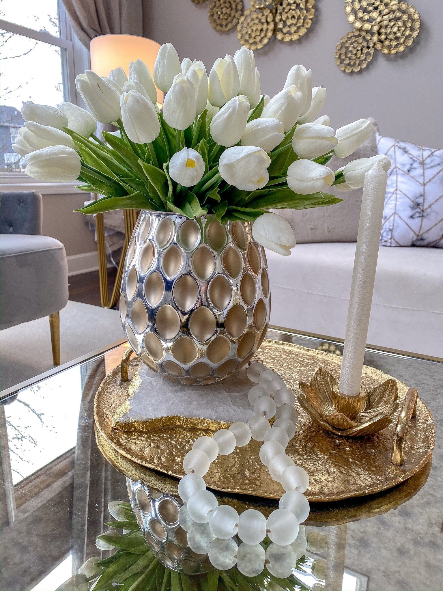 Gold Lotus Flower Candle Holder-Inspire Me! Home Decor